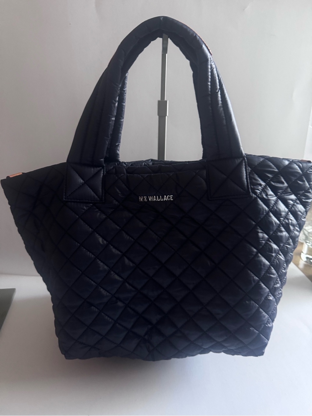 Mz Wallace Quilted Nylon Tote In Black